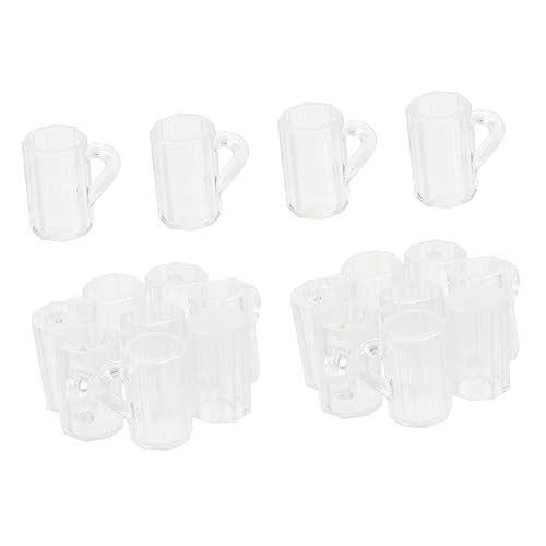 HOODANCOS 20 Stück Miniatur Bierbecher Dekorative Kunststoffbecher für Puppenhaus Vielseitige Mini Gläser für DIY und Wohnaccessoires von HOODANCOS