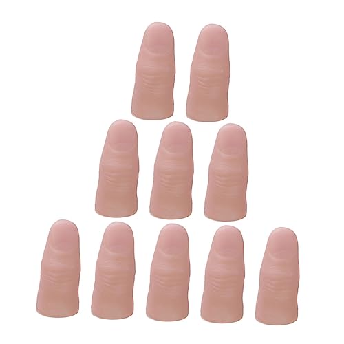 HOODANCOS 20 Stück Realistische Übungs Finger mit Nägeln Requisiten für Pranks und Partys für Halloween und Cosplay Vielseitig Einsetzbar als Zaubertrick Zubehör von HOODANCOS