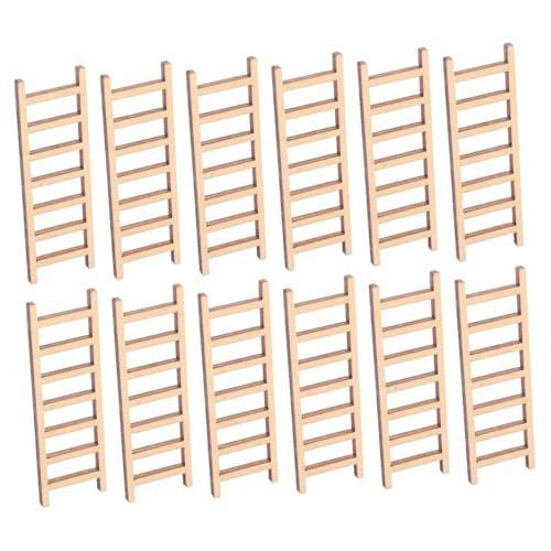 HOODANCOS 20 Stück Teiliges Miniatur Holzleiter Deko Kleine Leiter Modelle für Landschaft Handliche Holztreppe als Mikro Landschaftsanhänger und Fotorequisite für DIY Feengarten Dekoration von HOODANCOS