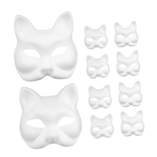 HOODANCOS 20Stücke DIY Katzenmaske Unbemalte Papiermasken zum Handbemalen für Kostümpartys und Halloween Tiermasken für Erwachsene für Maskerade HOODANCOS 20Stücke DIY Katzenmaske Unbemalte Papiermasken zum Handbemalen für Kostümpartys und Halloween Tiermasken für Erwachsene für Maskerade von HOODANCOS