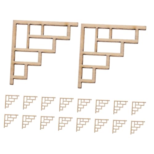 HOODANCOS 24 Stück Miniatur Puppenhaus Zubehör DIY Möbel Dekorative Ornamente für Kleine Haus Szenen Traditionelles Design aus Robustem Holz von HOODANCOS