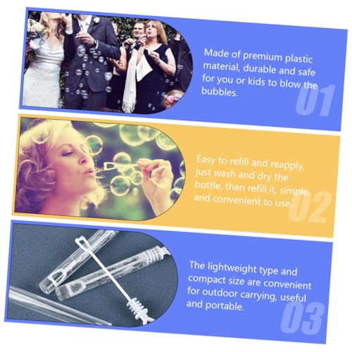 HOODANCOS 24 Stück Teiliges Nachfüllbare Herzförmige Mini Seifenblasenstäbe für Hochzeit Party Mitgebsel Wiederverwendbar Spaß für Outdoor Aktivitäten Geschenkidee von HOODANCOS