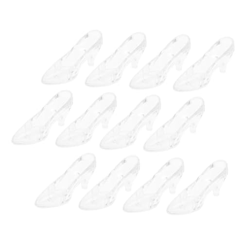 HOODANCOS 24 Stück Teiliges Transparente Kristallschuhe Dekorative Miniatur High Heels Feine Verarbeitung Leicht für Zuhause Büro Tischdekoration und Fotorequisiten von HOODANCOS