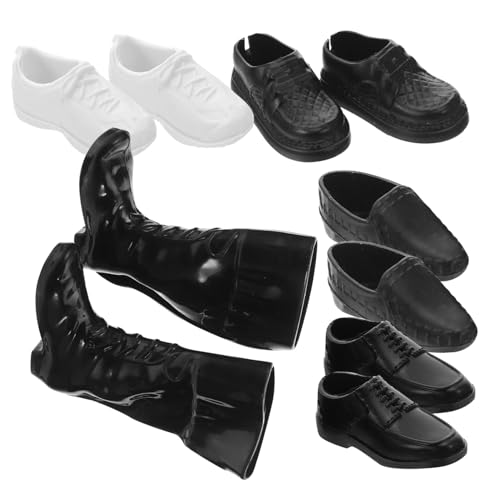HOODANCOS 25 Paare Puppenverkleidungsschuhe Dollhouse -Requisiten winzige Minischuhe Puppenschuhe Schuhe für Puppen Puppe verkleiden Sich Schuhe Puppe Plastik Schwarz von HOODANCOS