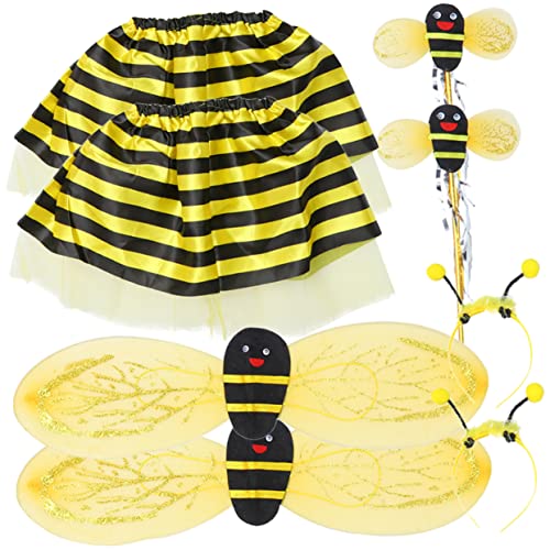 HOODANCOS 2Sätze Bienen Cosplay Kostüm mit Flügeln Rock und Haarreif für Karneval Halloween und Themenpartys Leichtes Bequemes und Charmantes Kostümset für Jungen HOODANCOS 2Sätze Bienen Cosplay Kostüm mit Flügeln Rock und Haarreif für Karneval Halloween und Themenpartys Leichtes Bequemes und Charmantes Kostümset für Jungen von HOODANCOS