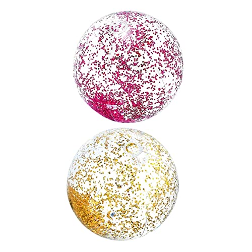 HOODANCOS 2Stücke Aufblasbarer Kinderstrandball Hochwertige Spielkugeln mit Glitzer für Sommer für Wasserspiele und Strandpartys Pumpe HOODANCOS 2Stücke Aufblasbarer Kinderstrandball Hochwertige Spielkugeln mit Glitzer für Sommer für Wasserspiele und Strandpartys Pumpe von HOODANCOS