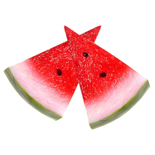 HOODANCOS 2Stücke Künstliche Wassermelonenscheiben Dekorative Früchte für Fotorequisiten und Wohndekoration Lebendige Farben für Zuhause Supermarkt Schule und Partys von HOODANCOS