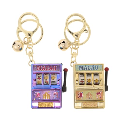 HOODANCOS 2Stücke Mini Slot Machine Schlüsselanhänger Interaktives für Halloween Vegas Fruchtspielautomaten Charm für und Party HOODANCOS 2Stücke Mini Slot Machine Schlüsselanhänger Interaktives für Halloween Vegas Fruchtspielautomaten Charm für und Party von HOODANCOS