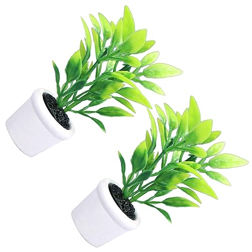 HOODANCOS 2Stücke Teiliges Topfpflanzen Realistische Gartenpflanzen Dekoration für Puppenhaus Langlebig und Leicht für DIY Miniaturwelten und Innendekoration von HOODANCOS