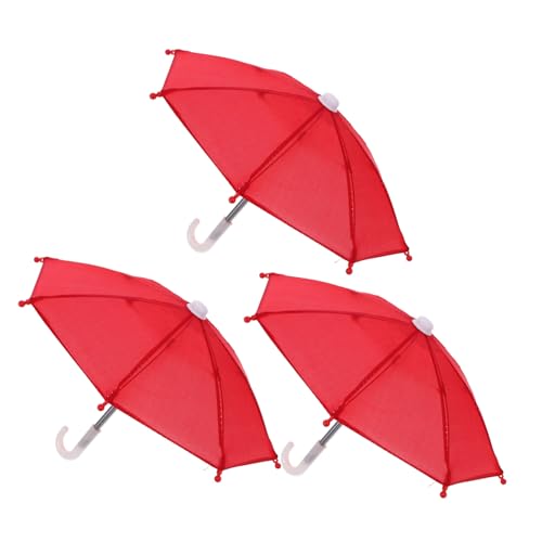 HOODANCOS 3 Stück Teiliges Mini Puppenregenschirm Faltbare Dekorative Miniatur Regenschirme für Amerikanische Puppen für Sammler und Puppenhaus Dekoration von HOODANCOS