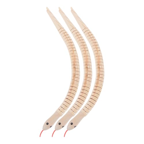 HOODANCOS 3 Stück Teiliges aus Holzschlangen Flexible Realistische Bemalbare Schlangen für Stressspielzeug oder Dekoration für Zuhause von HOODANCOS