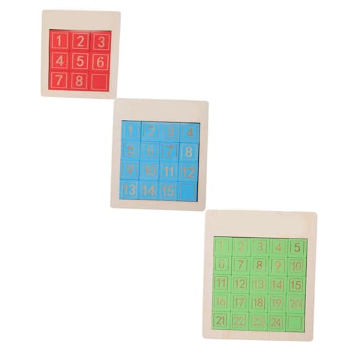 HOODANCOS 3 Stück Zahlen Puzzle für Kleinkinder Lernspielzeug Zahlenerkennung Interaktive Holzspielzeuge für Frühkindliche Entwicklung Sicher und Langlebig Für Kreative Spielstunden von HOODANCOS