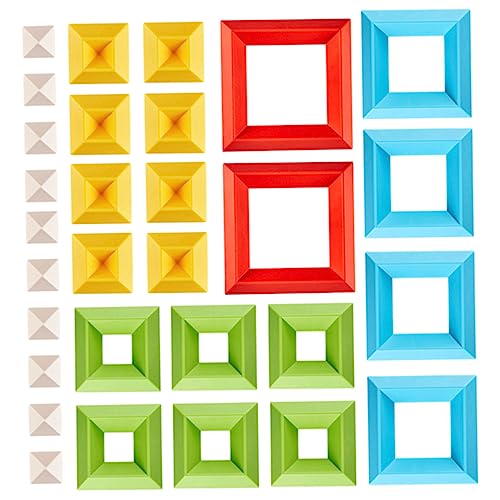 HOODANCOS 30 Stück Teiliges Set Bunte Bauklötze für Kleinkinder Geometrische Formen Pädagogisches Kognitiven Fähigkeiten und Motorik für Jahren von HOODANCOS