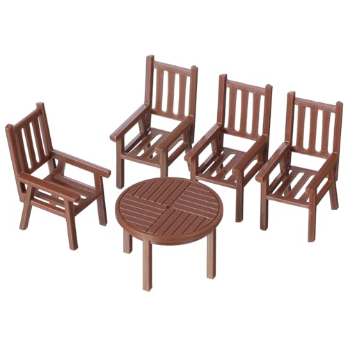 HOODANCOS Kleiner Tisch Stuhl für Puppenhäuser 3 Stück Möbel Spielhaus Zubehör Miniaturmöbel aus Holz Kinderspielzeug für Kreative Rollenspiele HOODANCOS Kleiner Tisch Stuhl für Puppenhäuser 3 Stück Möbel Spielhaus Zubehör Miniaturmöbel aus Holz Kinderspielzeug für Kreative Rollenspiele von HOODANCOS