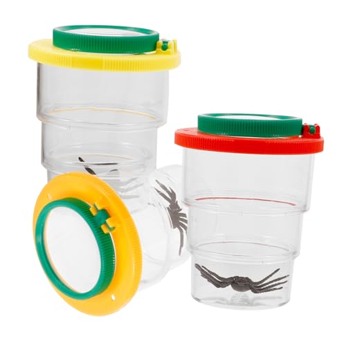 HOODANCOS 3Stücke Teiliges Insektenbeobachtungs mit Lupe Tragbare Vergrößerungsbox für Sammeln und Studieren von Insekten Blumen und Mineralien von HOODANCOS
