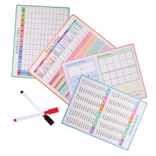 HOODANCOS 4 Stück Additions-subtraktions-trockenlöschkarten, Wiederverwendbare Mathematik-übungsblätter, Löschbare Lernkarten Für Kinder Und Kleinkinder HOODANCOS 4 Stück Additions-subtraktions-trockenlöschkarten, Wiederverwendbare Mathematik-übungsblätter, Löschbare Lernkarten Für Kinder Und Kleinkinder von HOODANCOS