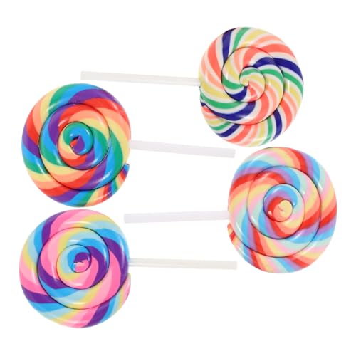 HOODANCOS 4 Stück Fake Lutscher Deko Props Realistische Lollipop Ornamente für Fotografie Basteln Lutscher für Schreibtisch Auto Deko HOODANCOS 4 Stück Fake Lutscher Deko Props Realistische Lollipop Ornamente für Fotografie Basteln Lutscher für Schreibtisch Auto Deko von HOODANCOS