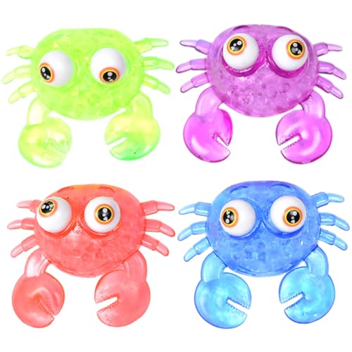 HOODANCOS 4 Stück Knetspielzeug aus Elastische Stressbälle für Erwachsene Lustige Tragbare Angst Spielzeuge zur Stressbewältigung Bunte Designs für Emotionale Entlastung von HOODANCOS