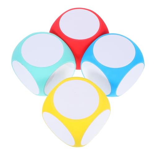 HOODANCOS 4 Stück Löschbare Würfel Blankowürfel Seitiges Würfelspiel Trocken Abwischbare Würfel Lernspiel Tools Schaumstoffwürfel Set Pädagogische Aktivitäten Lernrequisiten von HOODANCOS