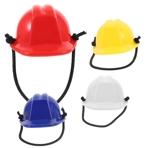 HOODANCOS 4 Stück Miniatur Bauhelm für Haustiere Sicherheitshelme für Kleine Reptilien und Puppen für Kreative Dekoration und Fotos Zufällige Farben Zufällige Farbe von HOODANCOS
