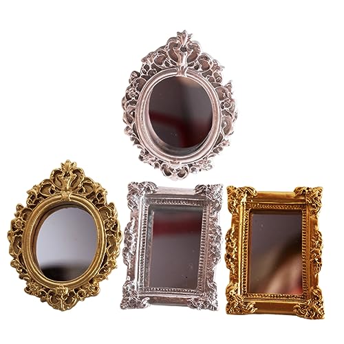 HOODANCOS 4 Stück Miniatur Spiegelset für Puppenhäuser Teiliges Vintage Zubehör aus Resin für Dekoration und Miniaturszenen für zu Besonderen Anlässen HOODANCOS 4 Stück Miniatur Spiegelset für Puppenhäuser Teiliges Vintage Zubehör aus Resin für Dekoration und Miniaturszenen für zu Besonderen Anlässen von HOODANCOS