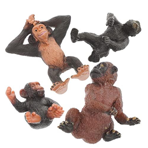 HOODANCOS 4 Stück Teiliges Set Schimpansen Modellfiguren Realistische Tierfiguren aus Hochwertigem für Kreativität und Naturverständnis für Dekoration und Spiel HOODANCOS 4 Stück Teiliges Set Schimpansen Modellfiguren Realistische Tierfiguren aus Hochwertigem für Kreativität und Naturverständnis für Dekoration und Spiel von HOODANCOS