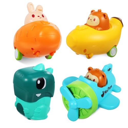 HOODANCOS 4 Stück Tierische Spielzeugautos Teiliges für Kleinkinder Druckempfindliche Fahrzeuge aus Kunststoff für Geburtstage und Frühförderung Fördert Motorische Fähigkeiten und HOODANCOS 4 Stück Tierische Spielzeugautos Teiliges für Kleinkinder Druckempfindliche Fahrzeuge aus Kunststoff für Geburtstage und Frühförderung Fördert Motorische Fähigkeiten und von HOODANCOS