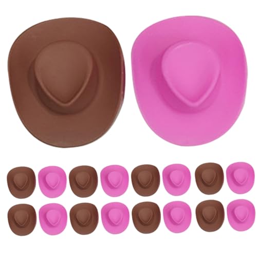 HOODANCOS 40 Stück Teiliges Mini Cowboyhut aus Kunststoff Puppenhut Dekoration und Braun Leichte Western Hüte für Doll Dress Up DIY Bastelparty Zubehör für Puppen und Miniaturhäuser von HOODANCOS