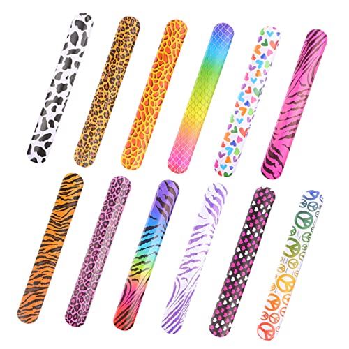 HOODANCOS 45 Stück Ebene Ohrfeigenarmband für Kinder Bunte Slap Armbänder als Party für Kindergeburtstage und Feiern Einfach und Auszuziehen Langlebig und Spaßig von HOODANCOS