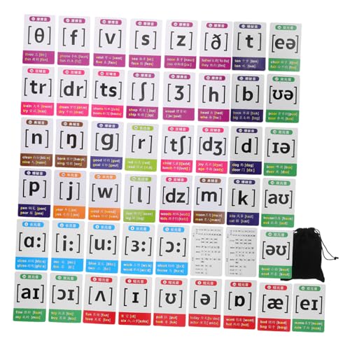 HOODANCOS 48 Stück Phonetische Magnetkarten Buchstabenerkennung Für Kleinkinder Buchstaben Und Wort Magnetkarten Lernmagnetkarten Phonetiksymbolkarten Tragbare Lernkarten von HOODANCOS