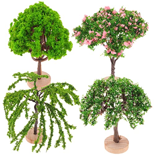 HOODANCOS 4Stücke Miniaturbaum Kunststoff Dekoration für Sandtisch und Kleine Realistische Landschafts Requisiten für Modellbau und Mikrolandschaften HOODANCOS 4Stücke Miniaturbaum Kunststoff Dekoration für Sandtisch und Kleine Realistische Landschafts Requisiten für Modellbau und Mikrolandschaften von HOODANCOS