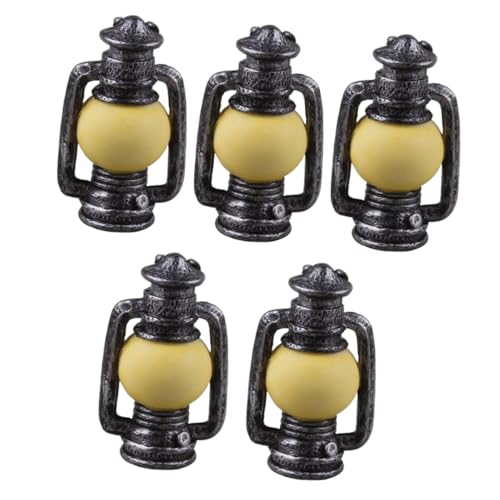 HOODANCOS 5 Stück Miniatur Kerosinlampe Resin Öl Laterne Dekoration Mini Haus Zubehör Realistisch Detailgetreu Kreativ Sammler von HOODANCOS