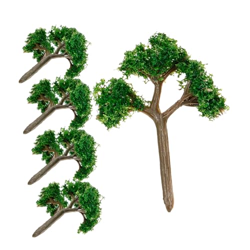 HOODANCOS 5 Stück Modellbaum Modell Miniaturbäume Kleine Dekorative Minibäume Sand Waldmodelle Weiße Modellpflanze Modelleisenbahn Baummodellierung Miniatur Gartendekor Sortiert von HOODANCOS