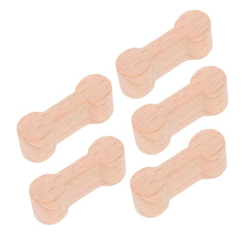 HOODANCOS 5 Stück Schienenzubehör aus Holz Bahngleis Gleisverbindungsteil verfolgen Gleisverbinder DIY Zugschnalle kleine Spielzeugeisenbahn Eisenbahnzugschnalle Gleiszubehör Beige von HOODANCOS