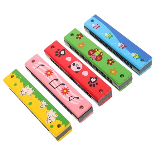 HOODANCOS 5 Stück Teiliges Mundharmonika aus Holz Lernspielzeug für Musikanfänger Farbenfrohe Instrumente für Jungen für Partys und Kreative HOODANCOS 5 Stück Teiliges Mundharmonika aus Holz Lernspielzeug für Musikanfänger Farbenfrohe Instrumente für Jungen für Partys und Kreative von HOODANCOS