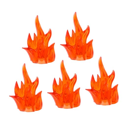 HOODANCOS 5 Stück Zusammengesetzte Bausteine Halloween Leuchtende Flamme Miniatur Feuerflammen Markierungsblöcke Actionfiguren Zubehör Transforming Roboter Digitaluhr Feuerflammen von HOODANCOS
