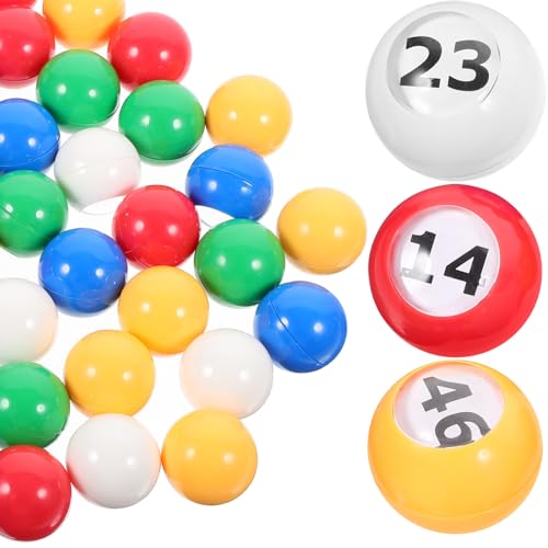 HOODANCOS 50 Stück Bunte Lotteriebälle Fenster Nummerierte Spielbälle für Partys Tombolas und Events Leicht und Bruchfest für Verlosungen und Kreative Dekorationen von HOODANCOS