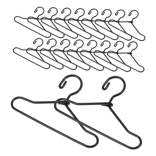 HOODANCOS 55 Stück Teiliges Mini Puppenkleiderbügel aus Robustem Kleine Schwarze Kleiderbügel für Puppen und Babypuppen Mini Kleiderständer Zubehör zum Aufhängen und Organisieren von von HOODANCOS