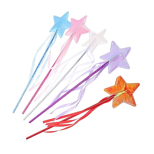 HOODANCOS 5Stücke Teiliges Feenstab für Quaste für Geburtstagsfeiern Cosplay und Rollenspiele Kreatives Design für Geschenkidee für Kleine von HOODANCOS
