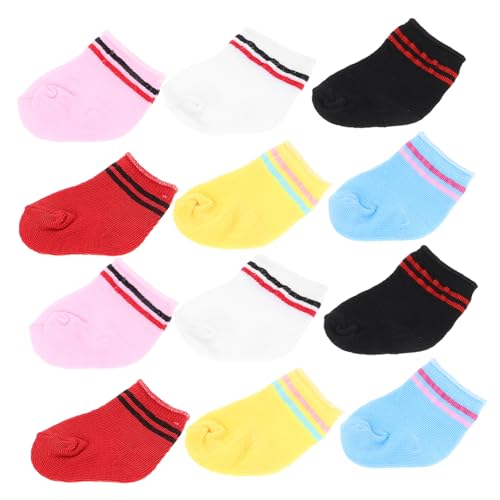 HOODANCOS Puppensocken für 18 Zoll Puppen 6 Paar Gestrickte Kleiner Söckchen Bequeme Babypuppen Outfits Bunte Puppenschuhsocken für Puppenhaus Zubehör HOODANCOS Puppensocken für 18 Zoll Puppen 6 Paar Gestrickte Kleiner Söckchen Bequeme Babypuppen Outfits Bunte Puppenschuhsocken für Puppenhaus Zubehör von HOODANCOS