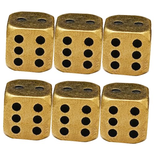 HOODANCOS 6 Stück Messing Würfel Vintage Design Robuste Spielwürfel für Partys für Spieleabende und Bar Dekoration Lustige Requisiten für Halloween und Feiern HOODANCOS 6 Stück Messing Würfel Vintage Design Robuste Spielwürfel für Partys für Spieleabende und Bar Dekoration Lustige Requisiten für Halloween und Feiern von HOODANCOS
