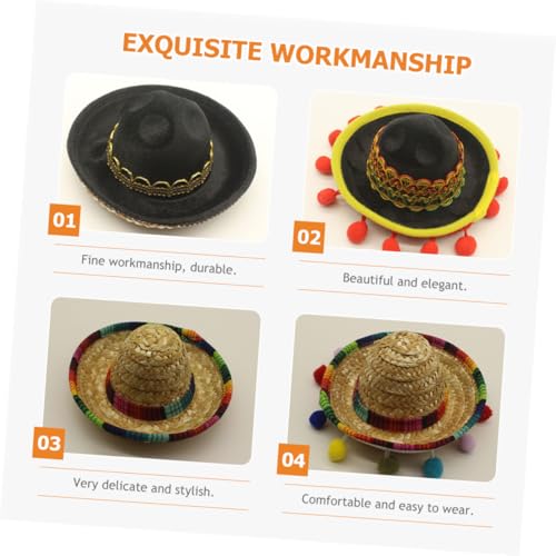 HOODANCOS 6 Stück Mexikanische Strohhut Stirnbänder Festliche Sombrero Haarreifen für Damen Herren Geeignet Partyzubehör Mexikanische Partydekoration Fiesta Kostüm von HOODANCOS