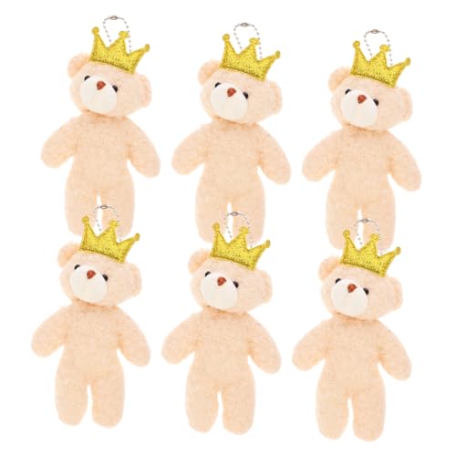 HOODANCOS 6 Stück Mini Plüschbär Schlüsselanhänger Flauschige Tierchen als Hochzeitsgeschenke Party Mitgebsel und Dekoration für Kindergeburtstage Vielseitig und von HOODANCOS