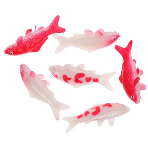 HOODANCOS 6 Stück Miniatur Koi Fischfiguren Lebensechte Goldfisch Dekorationen für Aquarien Büro und Vielfältige Gestaltungsmöglichkeiten für von HOODANCOS