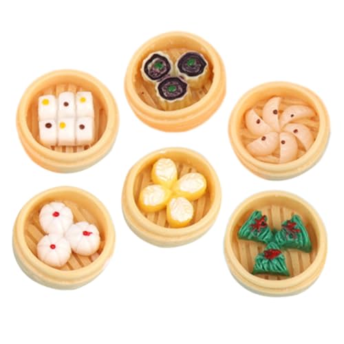 HOODANCOS 6 Stück Miniatur Lebensmittel Spielzeug Dampfgarer Imitation für Rollenspiel Küche Puppenhaus Zubehör HOODANCOS 6 Stück Miniatur Lebensmittel Spielzeug Dampfgarer Imitation für Rollenspiel Küche Puppenhaus Zubehör von HOODANCOS