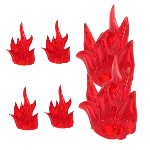 HOODANCOS 6 Stück Puzzle Bausteine Dekore Pädagogische Flammenblöcke Pädagogische Flammenrequisiten Halloween Feuerzubehör Miniatur Feuerrequisiten Halloween Feuermodelle Kunststoff von HOODANCOS