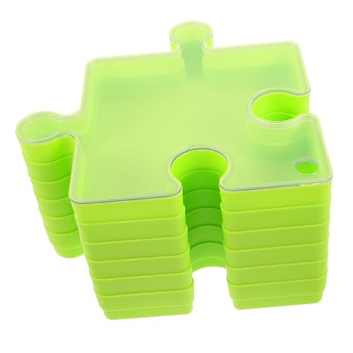 HOODANCOS 6 Stück Puzzle Sortier Tabletts mit Deckel Stapelbarer Kunststoff Organizer für Großer Staubschutz Behälter für Puzzles Perlen und Malprojekte Tragbar für Schule und Zuhause von HOODANCOS