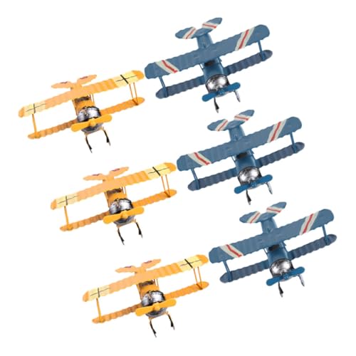HOODANCOS 6 Stück Teiliges Retro Eisenflugzeug Modellset für Kinderzimmer Party Vintage Metall Flugzeug Hängedeko für Kindergarten Flur und Tischgestaltung von HOODANCOS