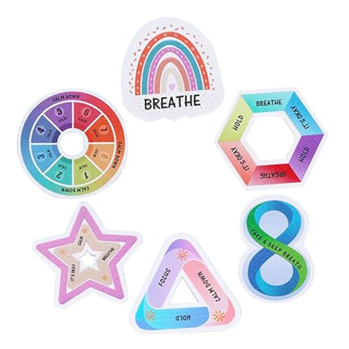 HOODANCOS 6Stücke Sensorische Aufkleber Beruhigende Textur Aufkleber Für Unruhige Hände Beruhigen Farbenfrohe Geometrische Designs Zur Stressbewältigung von HOODANCOS