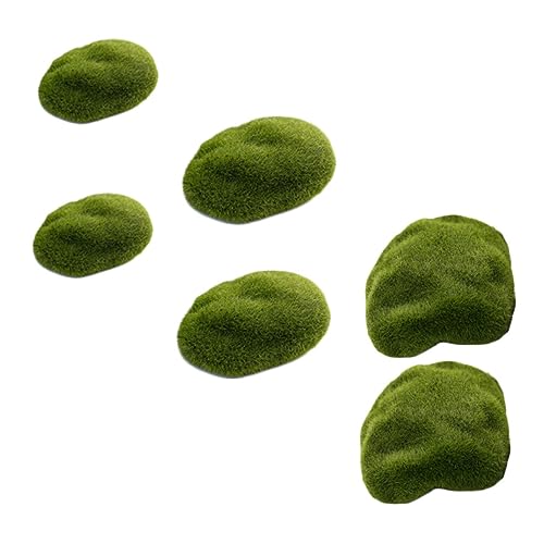 HOODANCOS 6 Stücke Gefälschte Moos Stein Decor Künstliche Stein Schmücken Für Hof Simulierte Stein Ornament Grün HOODANCOS 6 Stücke Gefälschte Moos Stein Decor Künstliche Stein Schmücken Für Hof Simulierte Stein Ornament Grün von HOODANCOS